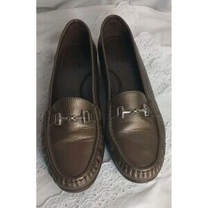 SAS Comfort Footbed Women's 8 Gold Bit Loafers Slip On Work Quality Tripad